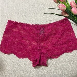 Victoria’s Secret Lace Boyshort Panties in Fuschia